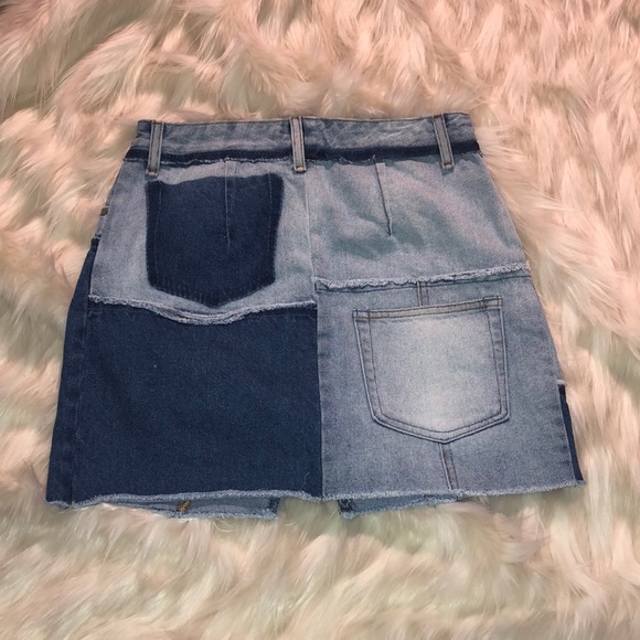 Kendall + Kylie Small Denim Patchwork Skirt, NWT - Picture 5 of 6